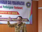 Kepala Dinas Pendidikan Way Kanan dan Ketua DPD PKBM Se-Provinsi Lampung, Menandatangani Nota Kesepahama di Ruang Rapat Utama 