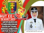 Hj.Rizki Puspa Dewi S,E.MM, Kades Cempaka Kec.Sungkai Jaya Kab.Lampung Utara Mengucapkan HUT Dirgahayu Provinsi Lampung Ke 57.