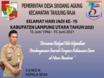 Sumeh Kades Sindang Agung, Mengucapakan Dirgahayu Ke 75 Kab.Lampung Utara 15 Juni 1946 – 15 Juni 2021