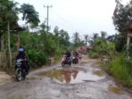 Warga Keluhkan Ruas Jalan Simpang Empat Kasui Way Kanan