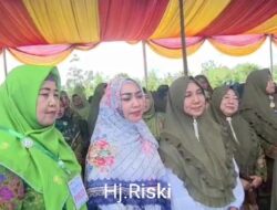 Kades Cempaka Hj, Riski Puspa Dewi,SE.MM. menghadiri halal bihalal dan pengajian muslimat NU