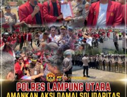 Polres Lampung Utara Amankan Aksi Damai Soladiritas IMM Kotabumi