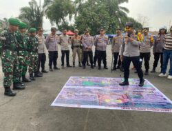 Jelang Pemilu 2024, Polres Lampung Utara Gelar Simulasi Sistem Pengamanan Kota