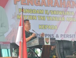 Letkol Inf Hery Eko Prabowo Sambut Kunker Pangdam II/Swj Mayjend TNI Yanuar Adil di Makodim 0412/LU.