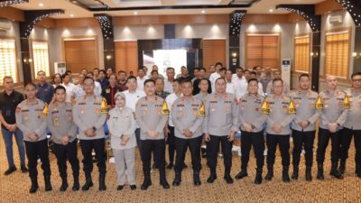 Sebanyak 100 personil polres muba mengikuti acara sosialisasi UU No 1 tahun 2023.