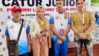 Mewakili Kabupaten Way Kanan, Zaskya Salsabila Sahira, Juara 1 kategori U-17 Putri Kejurda Catur Junior Provinsi Lampung 2024