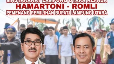 Paslon Hamartoni – Romli Meraih Kemenangan Pilkada Lampura Berdasarkan Real Count